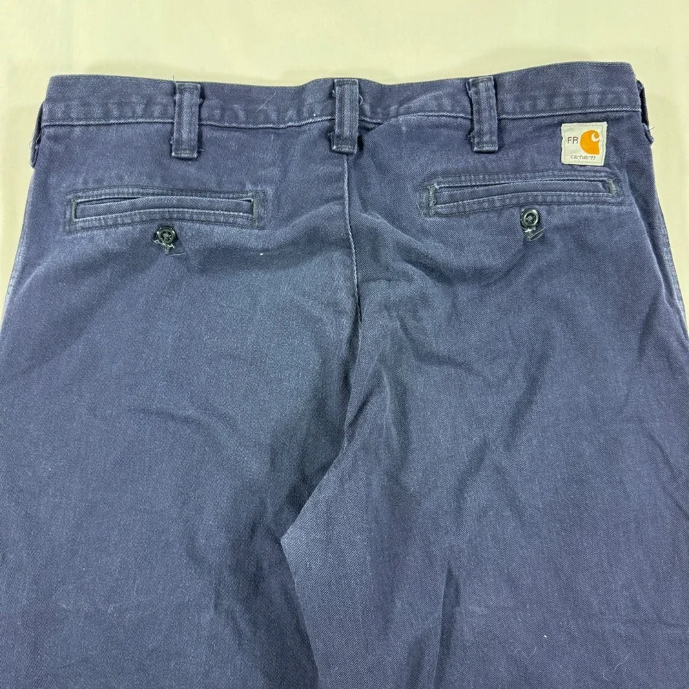 Carhartt FR Flame Resistant Work Pants Navy Blue Reflective Tape 34x34 CAT 2